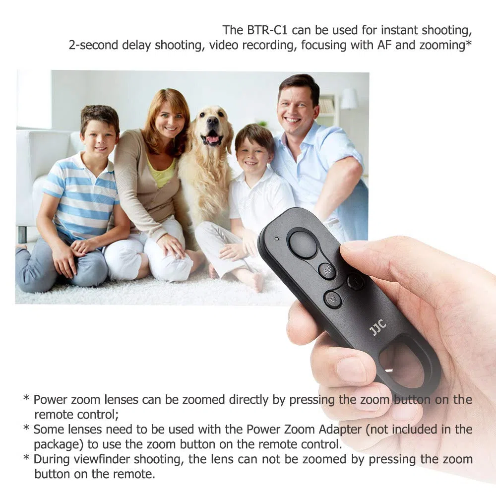 JJC BR-E1 Telecomando Wireless Bluetooth per Canon EOS R1 R10 R7 R3 R5 R6 R RP 90D 77D 850D 800D 200D II, 200D M50 M200, 6D Mark II, M6 Mark II, G5 X Mark II, G7 X Mark III, SX70 HS
