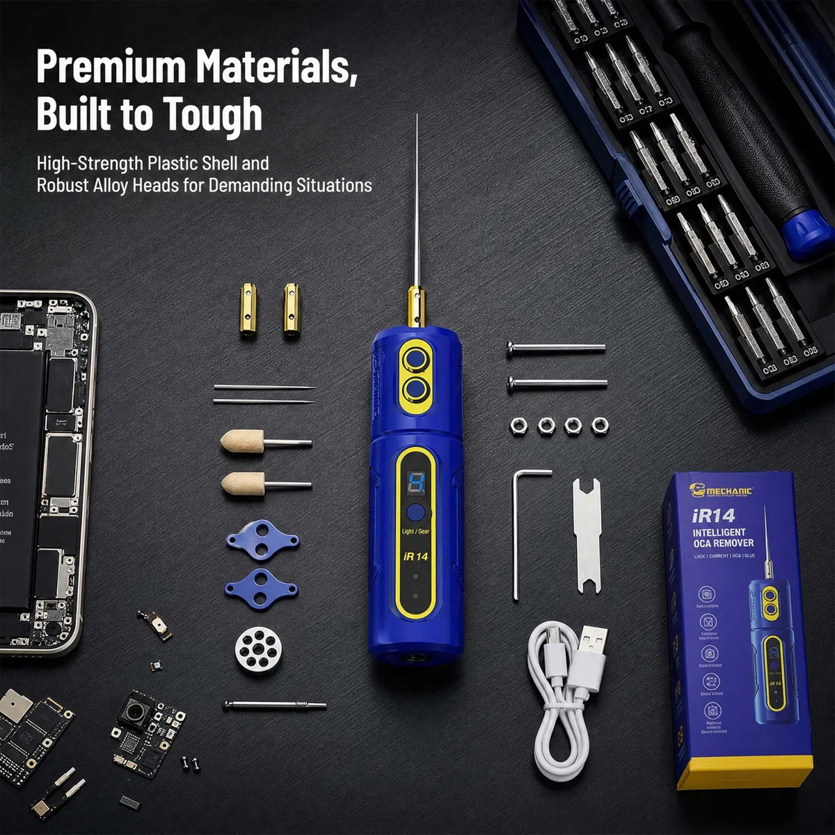 Rimozione della colla elettrica, 4 livelli regolabile, efficiente e versatile, strumento di rimozione elettrica per cellulare, display LCD, pulizia cellulare