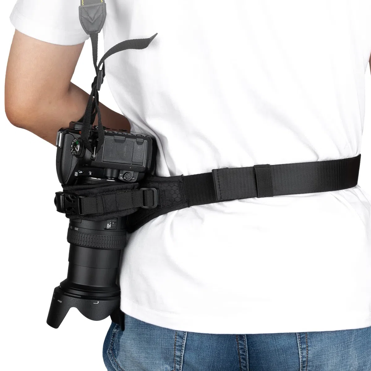 Anti-shake Decompressione Cintura in Vita della Fotocamera Sicurezza Regolabile Rilascio Rapido Cintura Fotografica DSLR/SLR Cintura della Fotocamera Reflex DSLR Canon Nikon Sony Pentax