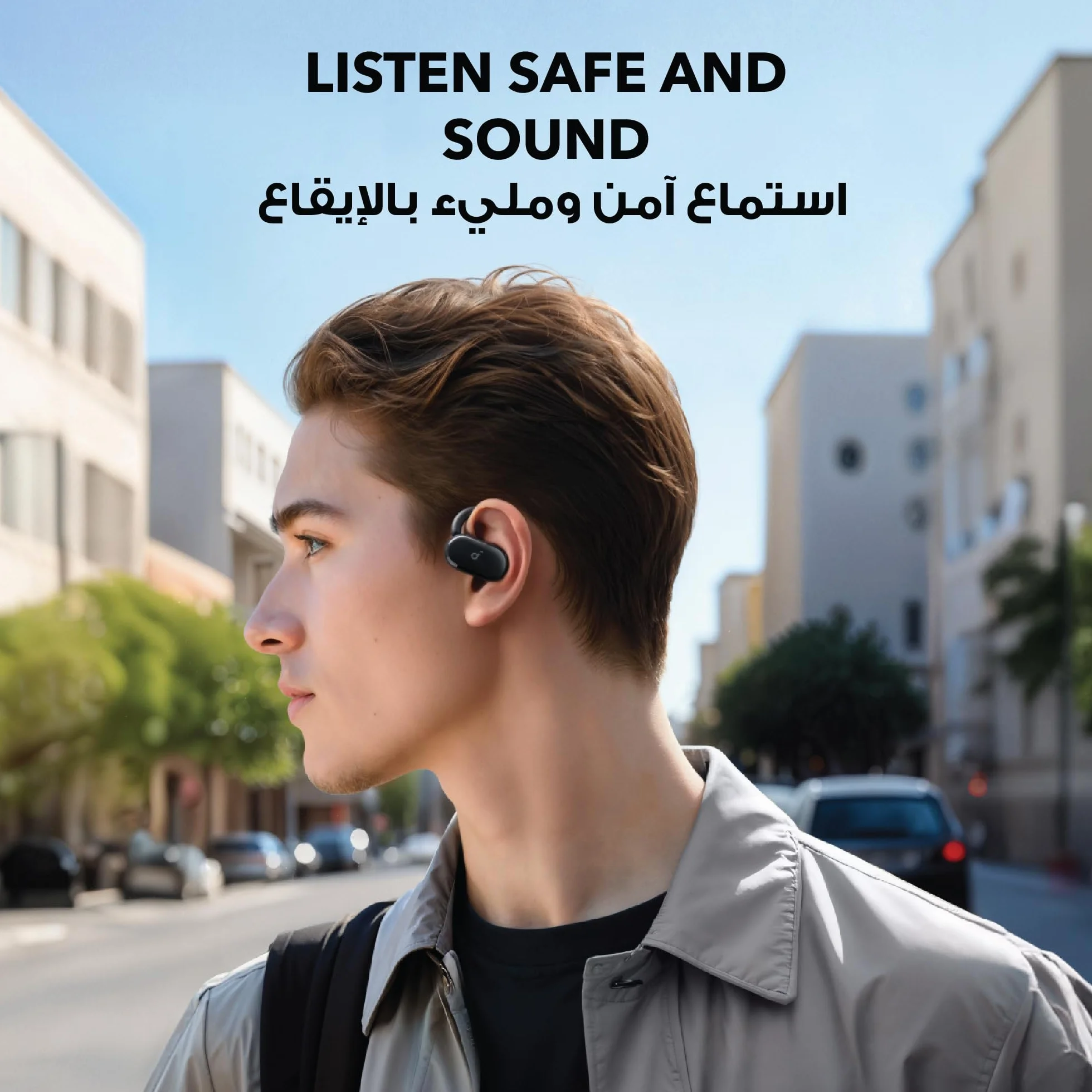 soundcore V20i di Anker Cuffie auricolari aperte, ganci per le orecchie regolabili, ultra-comfort, vestibilità aderente, suono potente, chiamate chiare, IP55, luci LED, 36 ore di riproduzione