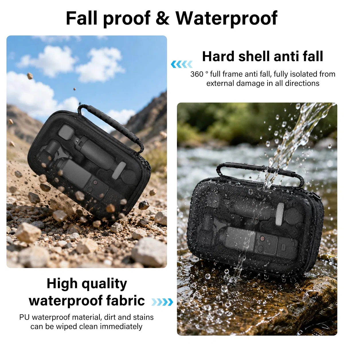 Custodia per DJI Osmo Pocket 4, Borsa da Trasporto per DJI Osmo Pocket 4 Combo Creator Accessori, per Viaggi e Riprese Outdoor, Vlogging