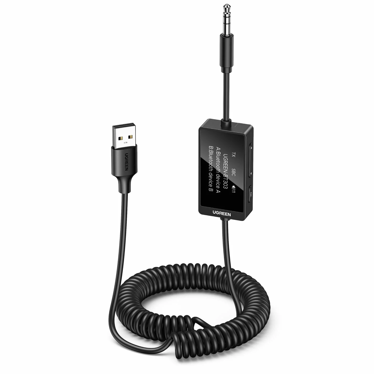 UGREEN Ricevitore Trasmettitore Bluetooth 5.4 USB Adattatore Bluetooth 2 in 1 Audio Jack da 3,5 mm per Auto TV PC Altoparlante Amplificatore