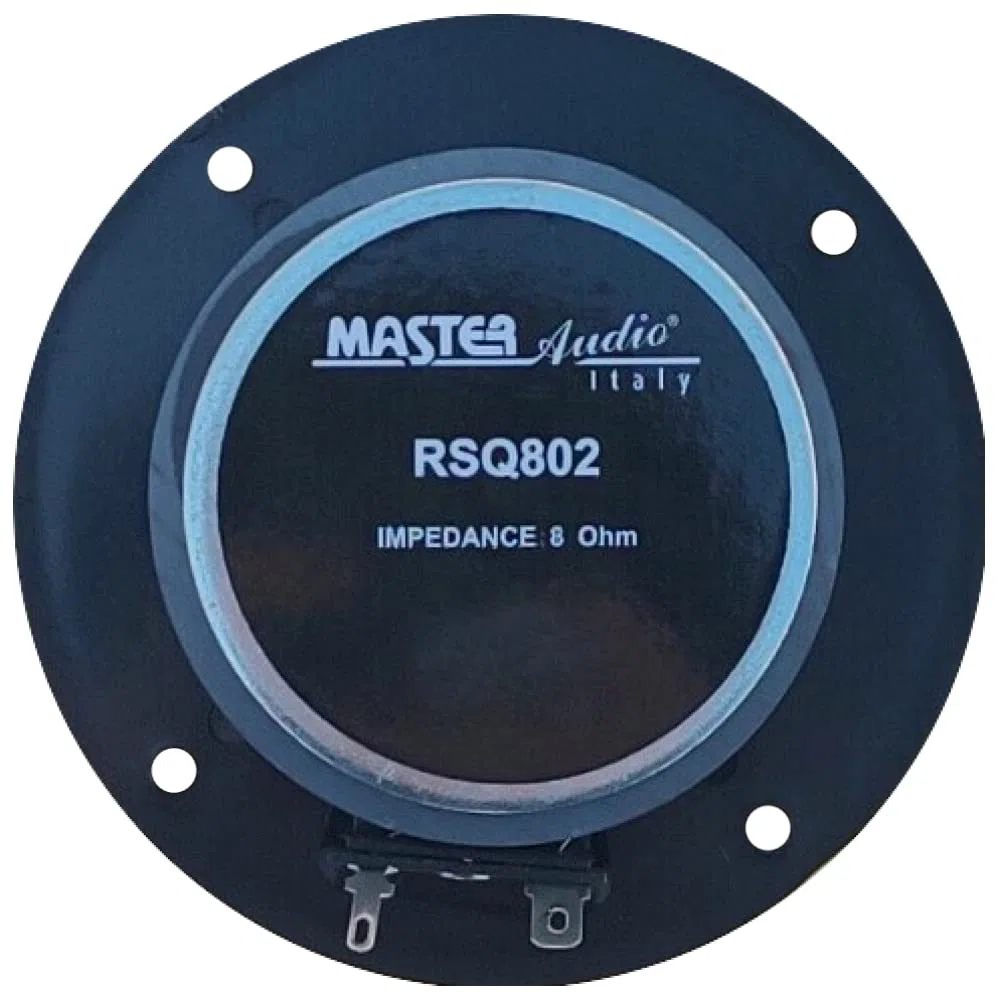 MASTER AUDIO 1 RSQ802 dome tweeter a cupola nero 100 watt rms 200 watt max da 10 cm 100 mm 4" impedenza 8 ohm bobina da 25 mm ultra slim per casa party, 1 pezzo + condensatore omaggio