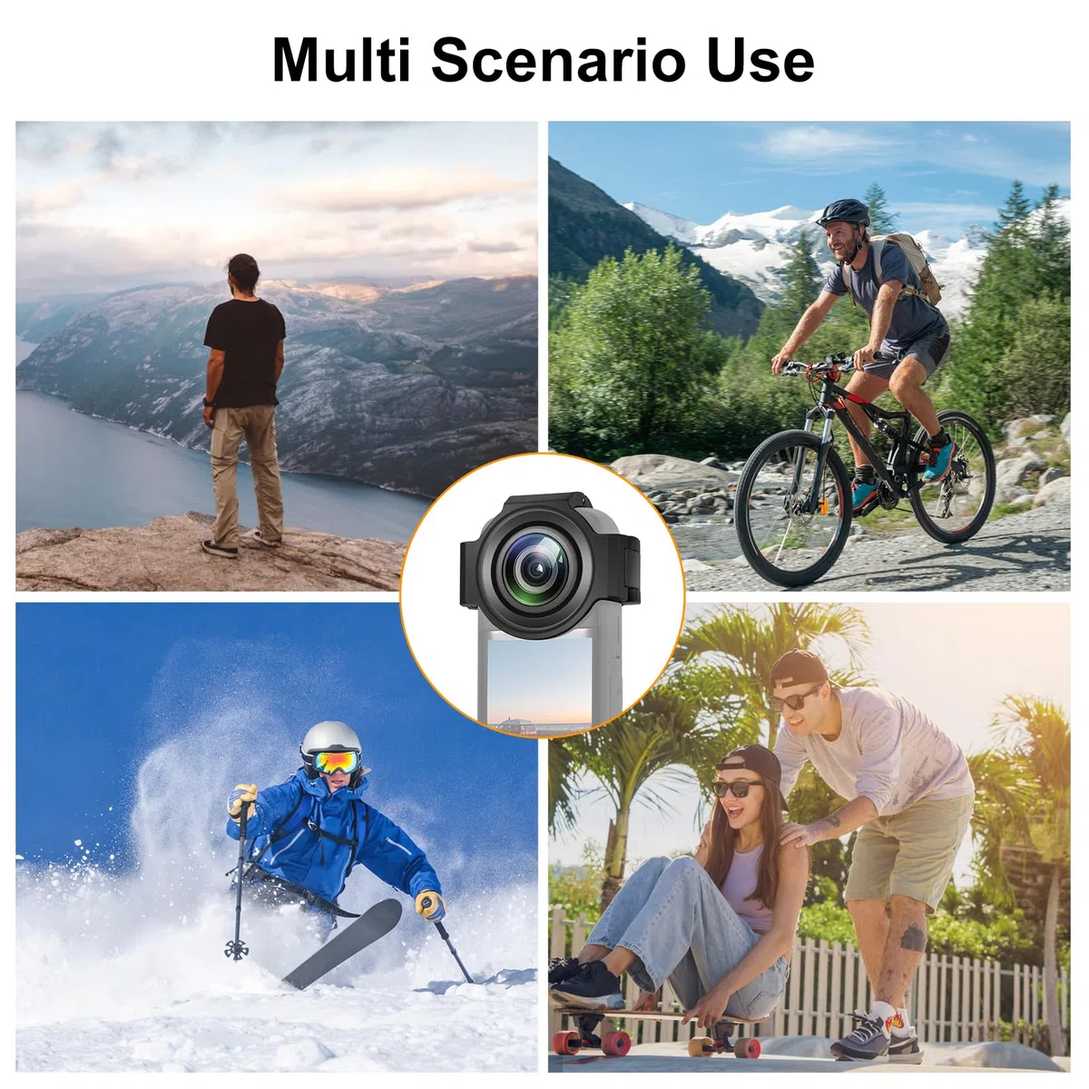 PULUZ Protezione Lenti per Insta360 X3, Copertura Protettiva Accessori Fotocamera ad Alta Trasmittanza Alta Definizione Nero