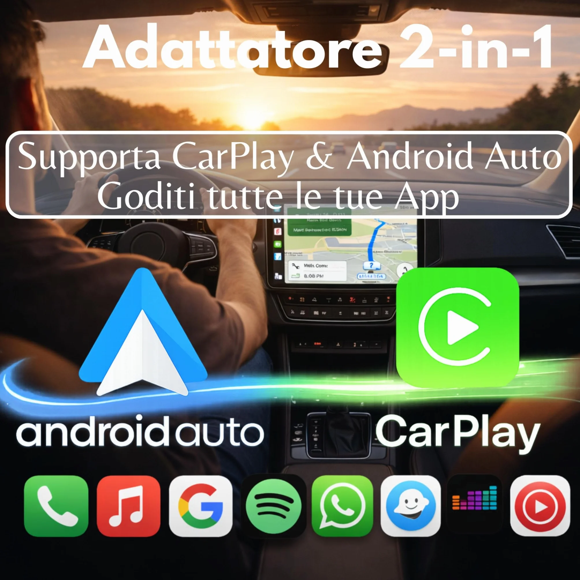 C-Pro USB-C Adattatore Wireless per CarPlay e Android Auto – Per auto già dotate di sistema cablato – Memoria per 2 telefoni – Scocca in zinco anti-surriscaldamento - WiFi 5GHz Stabile