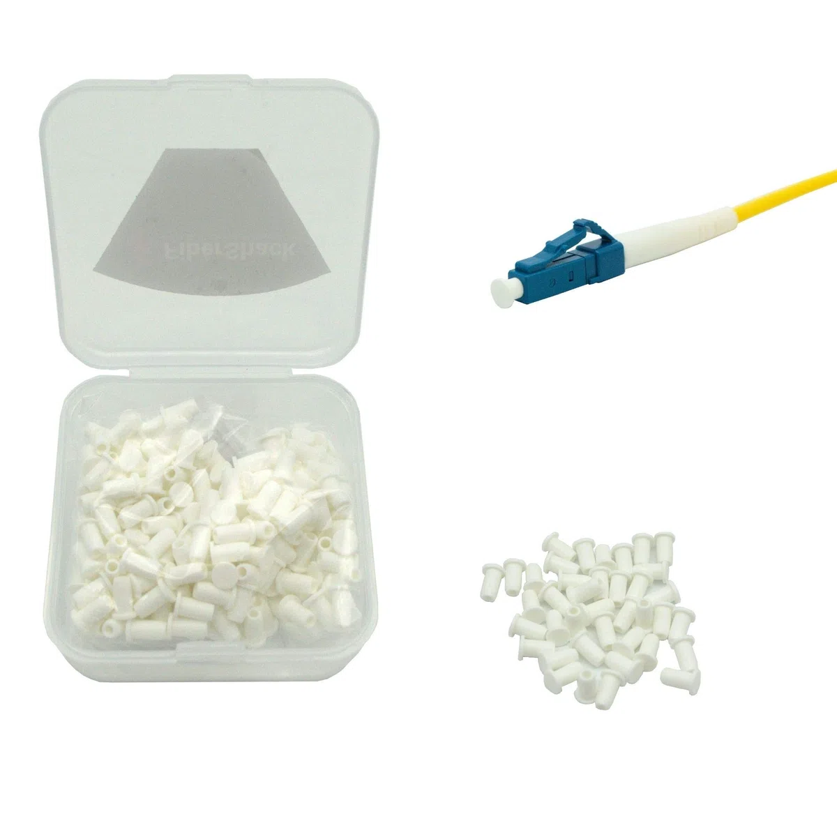 Fibershack - LC Fiber Optic Dust Caps. 200 x 1.25mm LC Fiber Dust Caps in a Snap Lock Case for LCUPC Optical Cables and End Faces