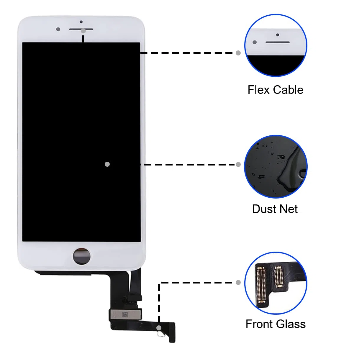 Display per iPhone 8 Plus Schermo, 5,5 Pollici LCD Sostituzione Touch Screen Vetro Schermo Kit Completo Parti di Ricambio con Strumenti di Riparazione (Bianco)