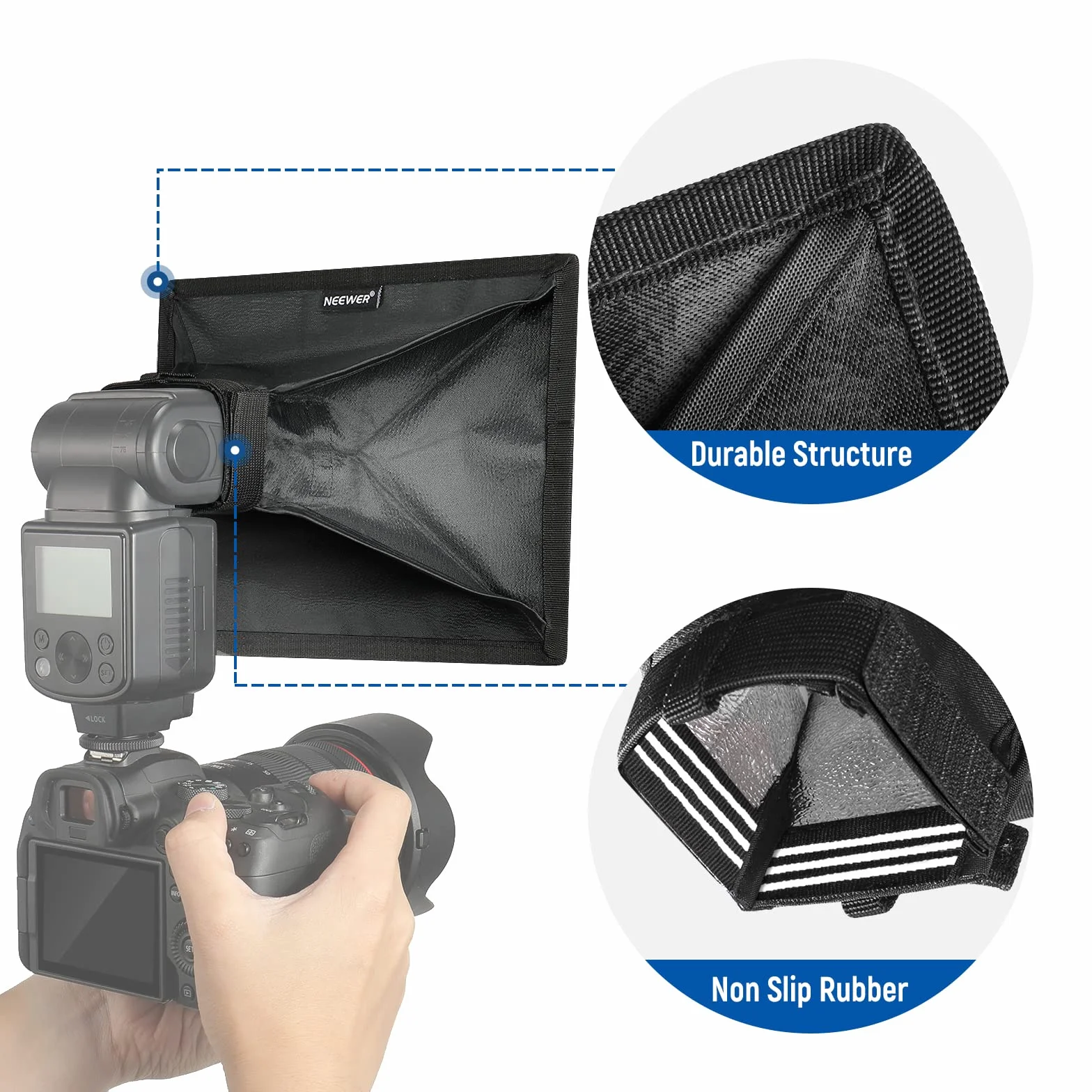 NEEWER Flash Diffuser Light Softbox 9" x 7", universale, pieghevole con custodia, compatibile con Canon Nikon Sony Godox Yongnuo NEEWER speedlight