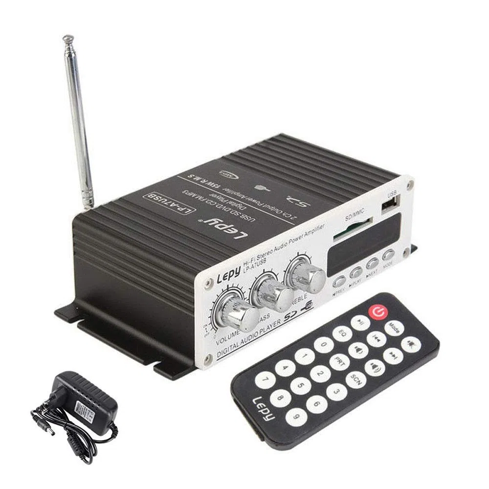 DollaTek Lepy A7USB Amplificatore di Potenza per Auto Amplificatori Stereo per Lettore MP3 FM USB da Auto Multifunzionale