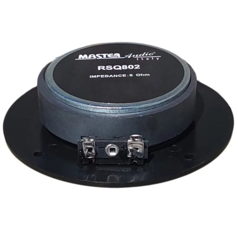 MASTER AUDIO 1 RSQ802 dome tweeter a cupola nero 100 watt rms 200 watt max da 10 cm 100 mm 4" impedenza 8 ohm bobina da 25 mm ultra slim per casa party, 1 pezzo + condensatore omaggio