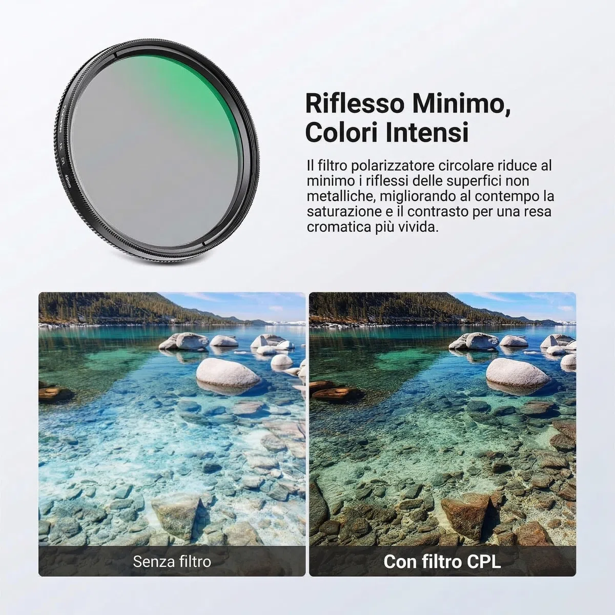 NEEWER 49mm Kit Filtro ND Variabile+CPL+UV (3pz), Filtri a Densità Neutra (ND2-400) Polarizzatore Circolare Multistrato per Lente Fotocamera, Set Accessori per Fotografia con Custodia e Copriobiettivo