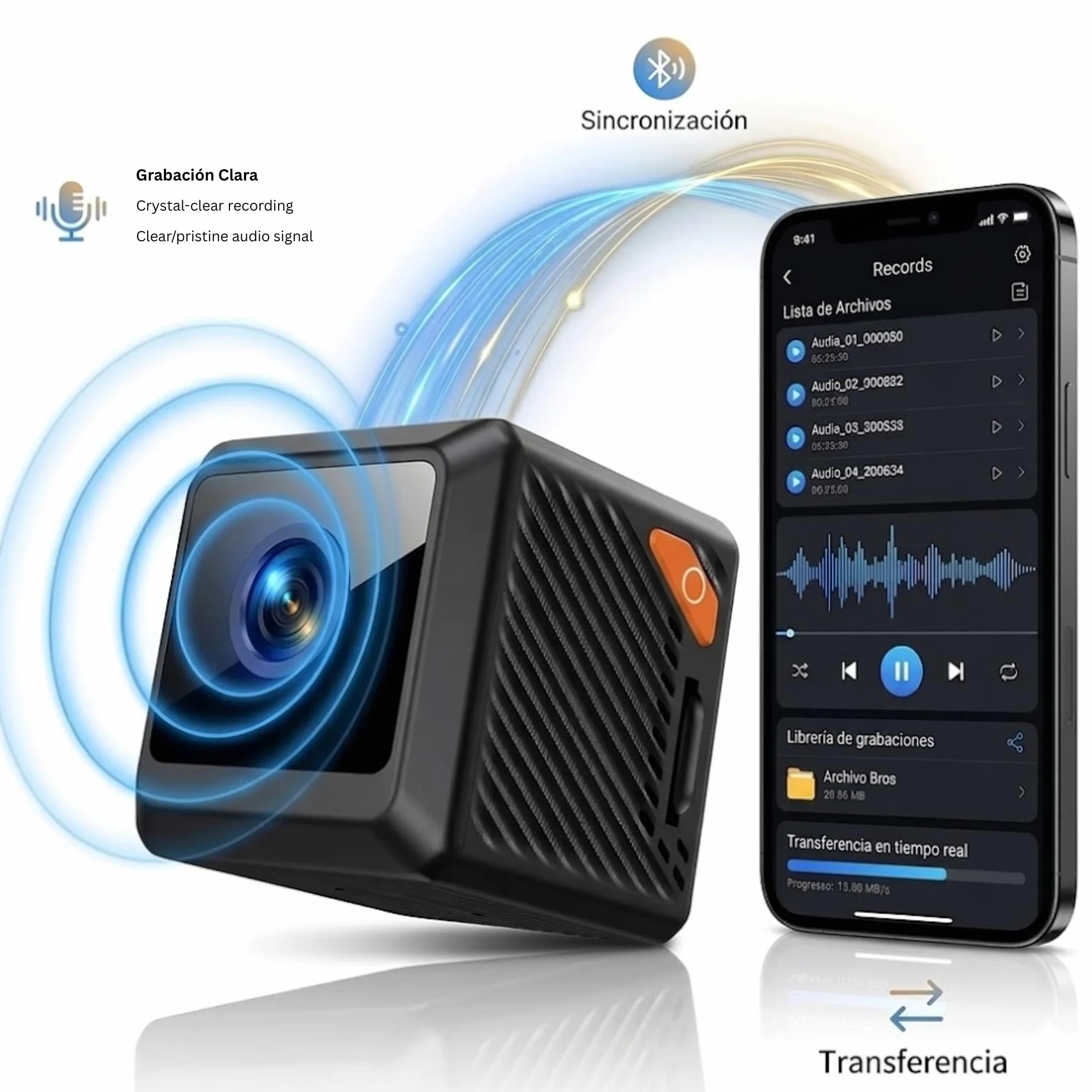 Mini Telecamera Spia Wireless con Microfono Incorporato, 4K HD, Visione Notturna, Rilevamento del Movimento e Riduzione del Rumore 2D - Telecamere di Sicurezza per Interni - Telecamera con Batteria