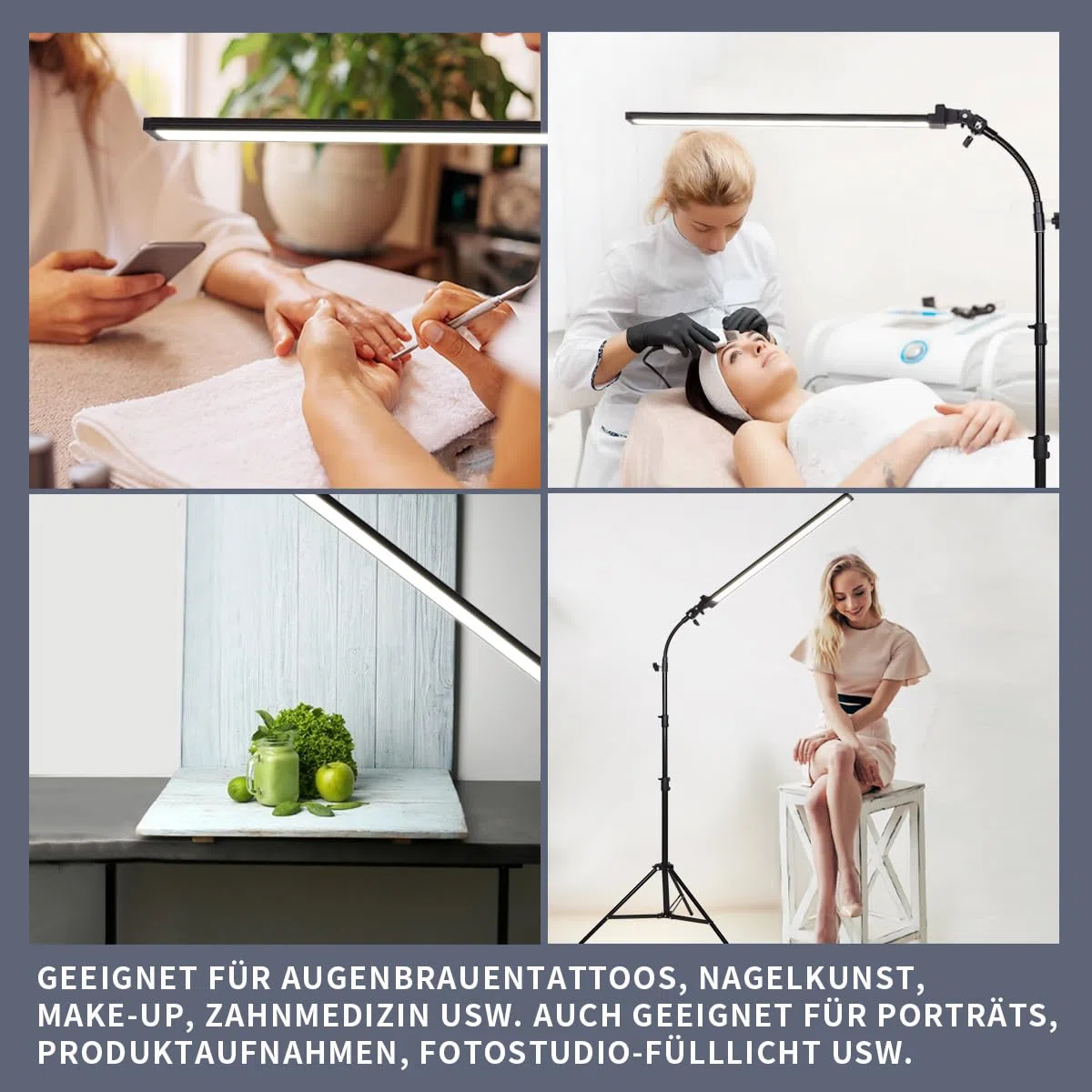 Fotostudio - Set di illuminazione a LED con custodia, flessibile, per bellezza, sopracciglia, tatuaggi, trucco, odontoiatria, ciglia, ritratti, luce di riempimento