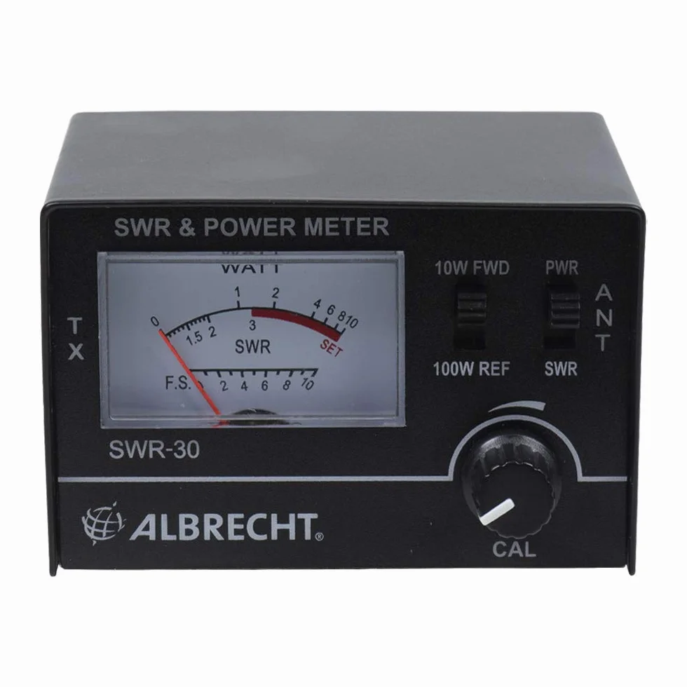 Midland - Riflettometro Albrecht SWR-30 per Antenna Radio CB, Misuratore SWR di Potenza e Onda Stazionaria per Sintonizzare Antenne Radio CB e Potenza Trasmettitore nella Gamma di Frequenza 3,5-50 MHz