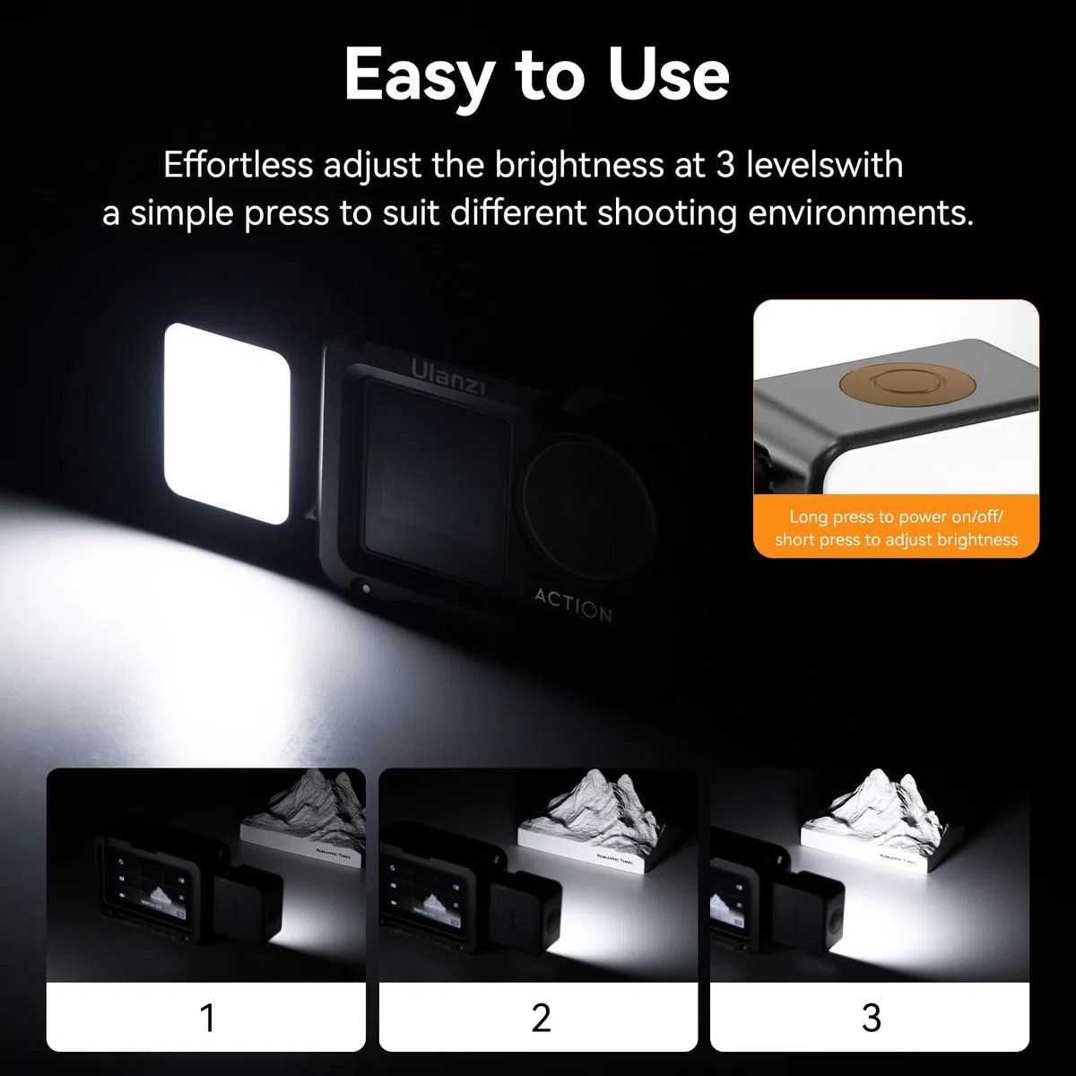 ULANZI LM18 Vlogging Light Mini LED Action Camera Video Luce Fotografia Magnetica Illuminazione per DJI Osmo Action 3/4/5 Pro Camera Cage Accessori
