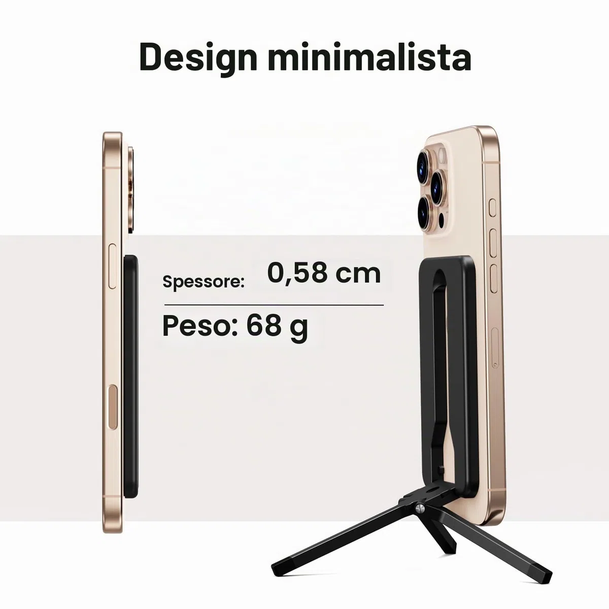 elitehood Treppiede Magsafe, mini treppiede in alluminio leggero per iPhone, supporto magnetico compatto per viaggi e uso quotidiano, compatibile con Magsafe iPhone 16/15/14/13/12 Series