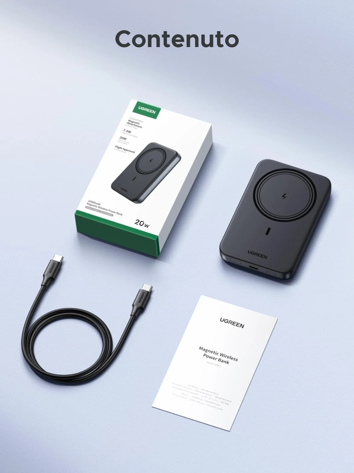 UGREEN Zapix Power Bank Magnetico 10000mAh, Caricatore Portatile Wireless con 20W USB C Ricarica Rapida PD QC 3.0, Compatibile con iPhone 17 Pro Max Air 16 15 14 13 12 Mini Plus Pro Max