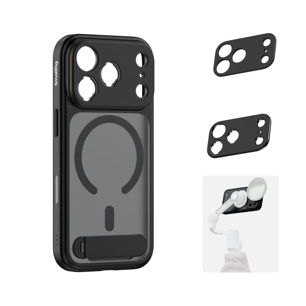 SMALLRIG Kit Custodia per Telefono FilMov per iPhone 17 Pro, Custodia Magnetica per Telefono con Piastra Posteriore per Obiettivo, Supporto per MagSafe, per DJI, per Insta360, Nero - 5549