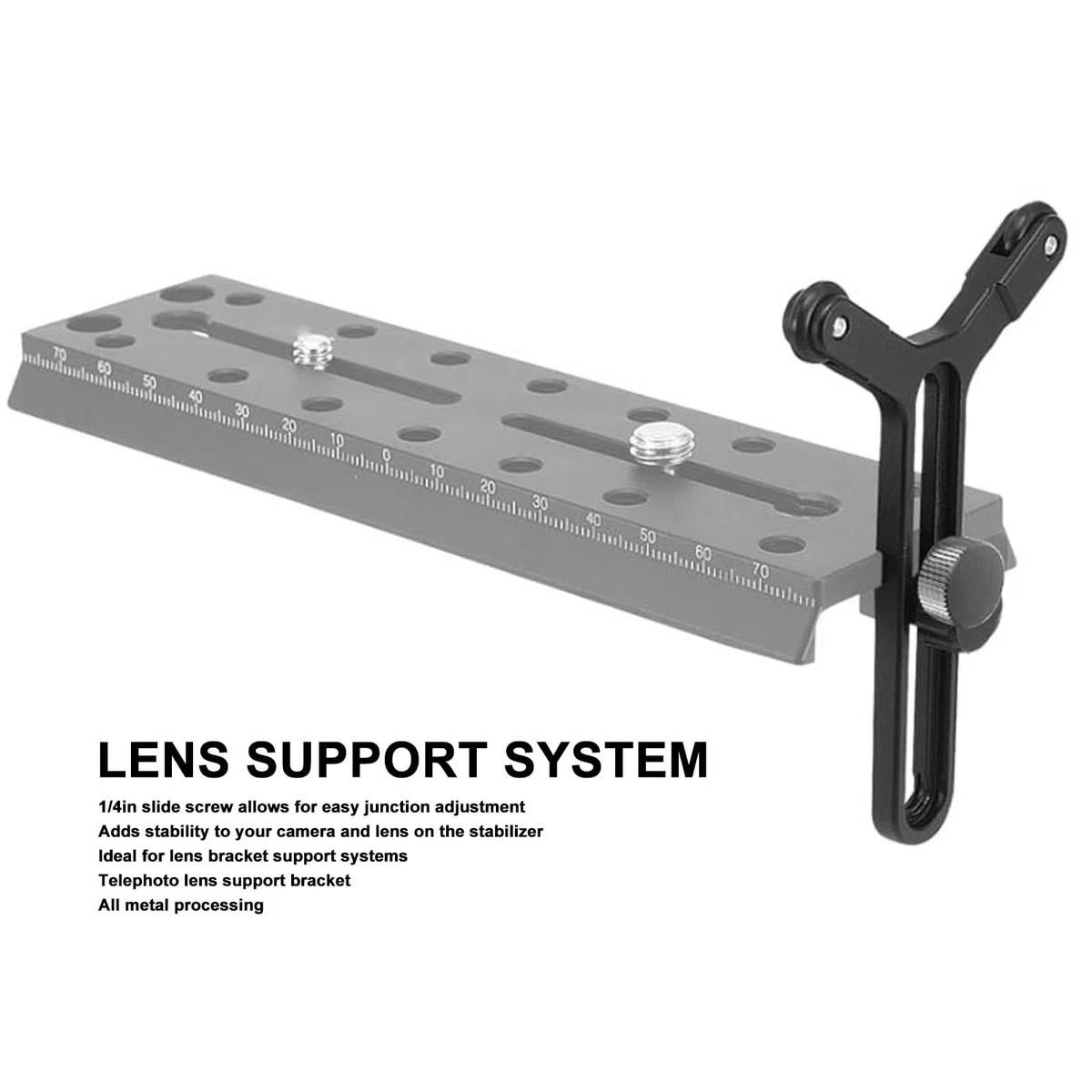 Akozon Staffa di Supporto per Obiettivo, Staffa a Y con Doppie Ruote Telaio di Supporto per Obiettivo per Ronin S SC