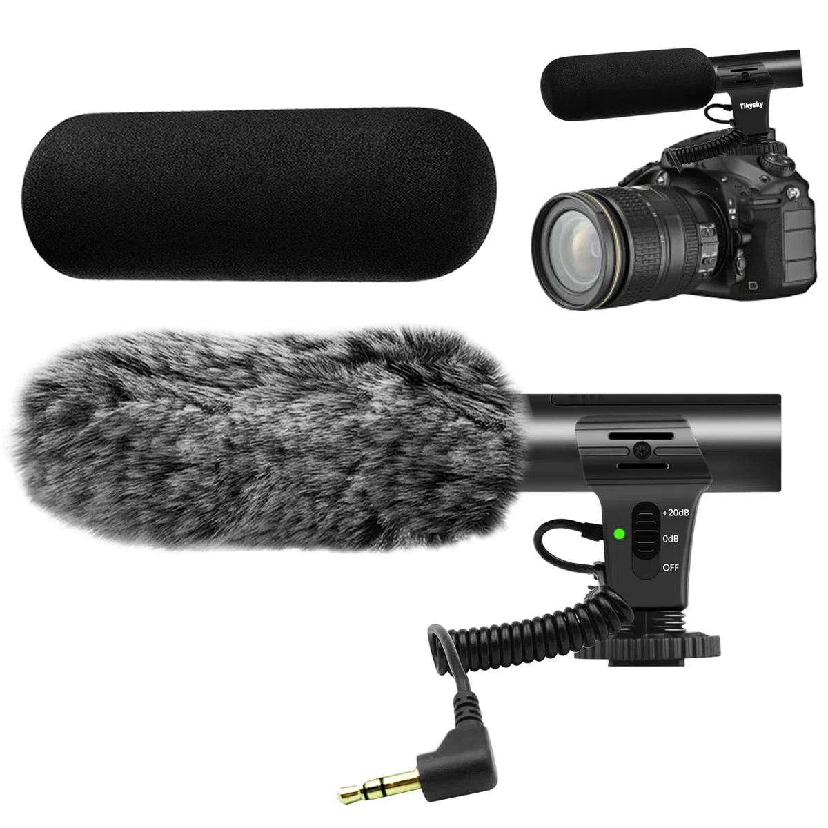 Microfono per fotocamera, microfono video per interviste DSLR, microfoni per Canon Nikon Sony Panasonic Fuji