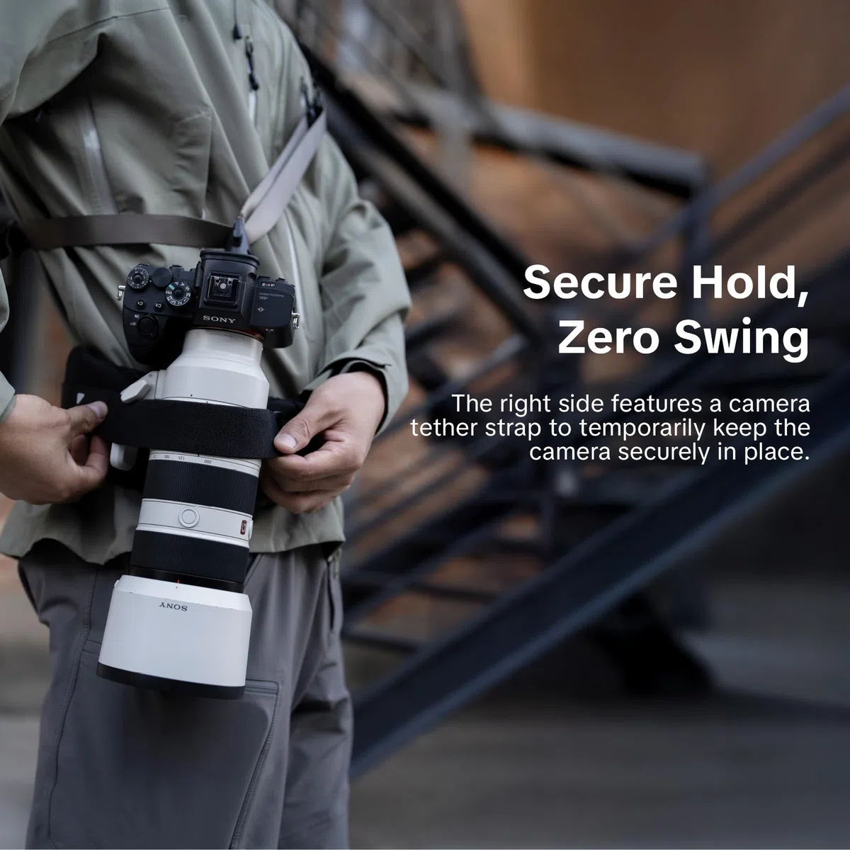 PGYTECH OneMo, cintura in vita per attrezzature pesanti, imbottita e traspirante, compatibile con zaino OneMo TAC, clip a sgancio rapido, borsa per obiettivo, borsa per il filtro, nero mimetico