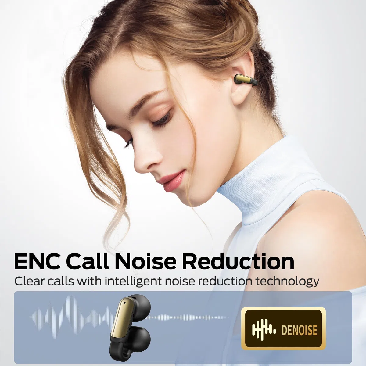 oraolo Cuffie Bluetooth Open-Ear, Clip-On Auricolari Aperti Bluetooth 5.4, Cuffie On Ear Aperti Controllo Touch 32H Cancellazione del Rumore IPX6 Impermeabile per Sport Fitness, Nero