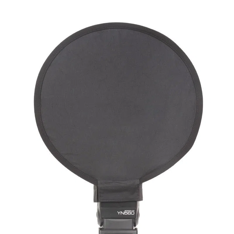 REFLEX CAMERA Diffusore Softbox rotondo, 30 cm, per illuminazione flash, panno nero e bianco, pieghevole, leggero, portatile, con custodia, elimina luci e ombre dure (30 cm)