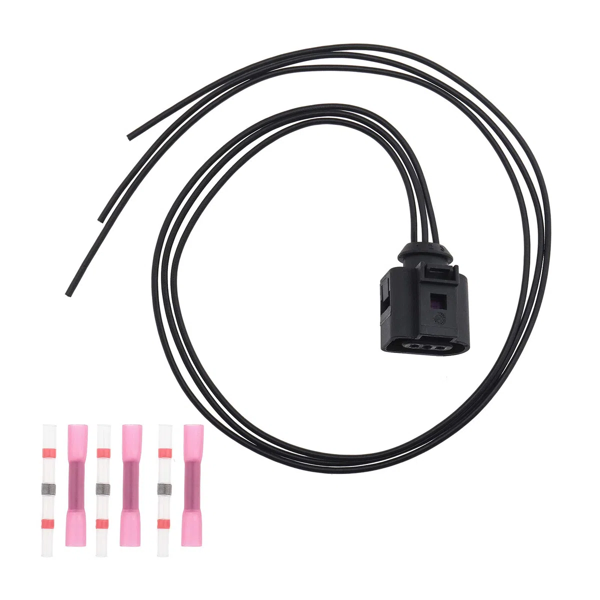 EMSea Connettore a 3 poli prima cablato spina Pigtail spina e kit connettori termoretraibili compatibile con 1J0973703-3Pin (femmina)
