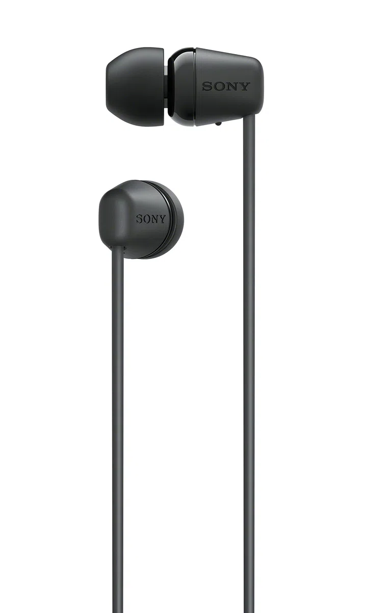 Sony WI-C100 - Cuffie wireless bluetooth, Fino a 25 ore di autonomia, Microfono integrato per telefonate, Compatibile con assistente vocale (Nero)