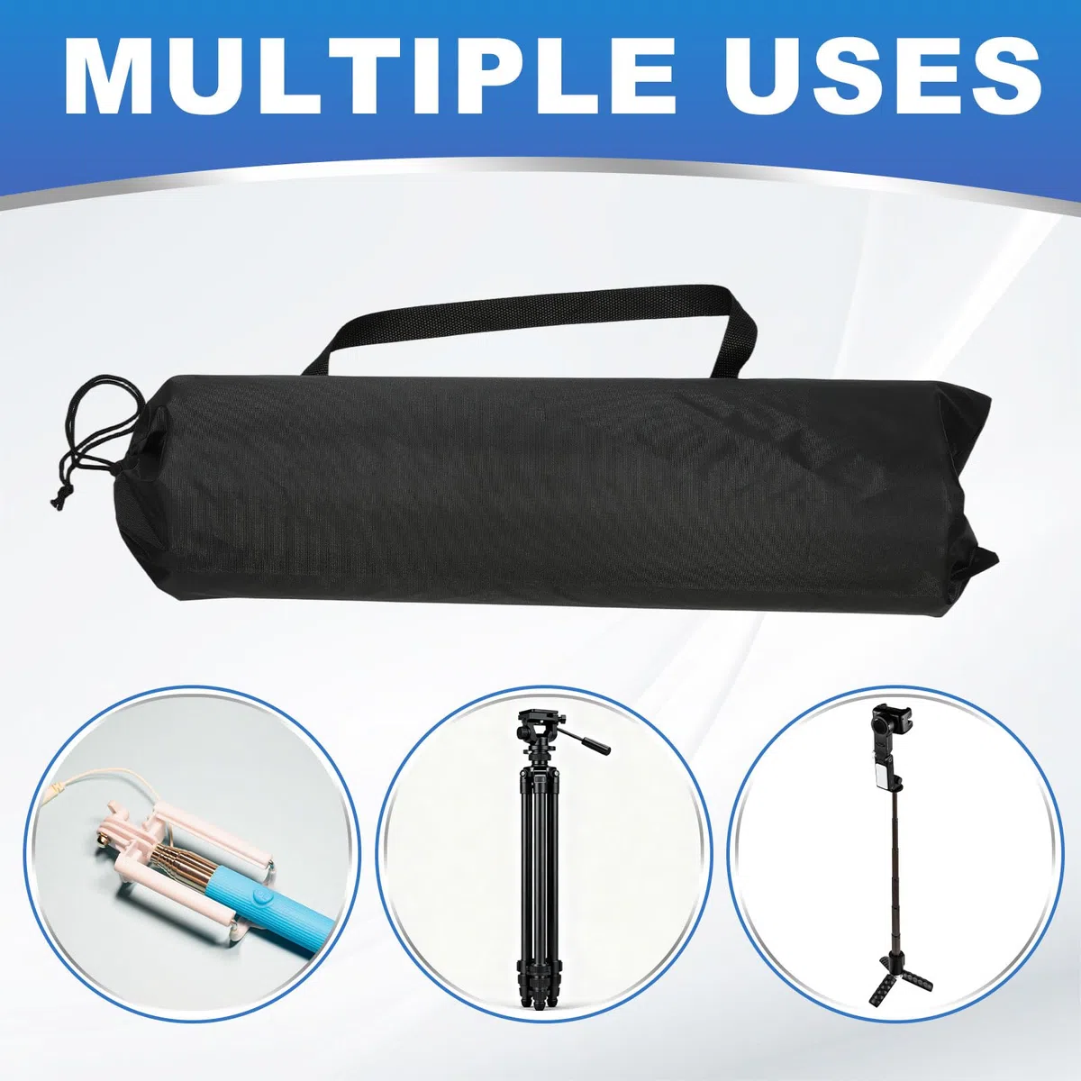 PATIKIL 100cm x 30cm Custodia Da Trasporto Per Treppiede, 2 Custodie Per Treppiede Da Fotocamera In Tessuto Oxford Imbottito Per Attrezzatura Fotografica Supporto Microfono, nero