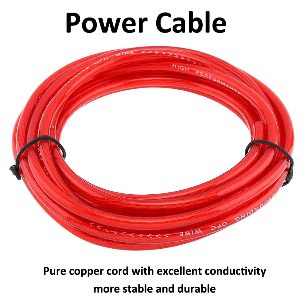 Kit Cavi Amplificatore Auto 6GA AWG Auto Audio Subwoofer Cablaggio Amplificatore Kit Cavi di Installazione RCA Alimentazione Altoparlante Filo Fusibile AGU 2000W