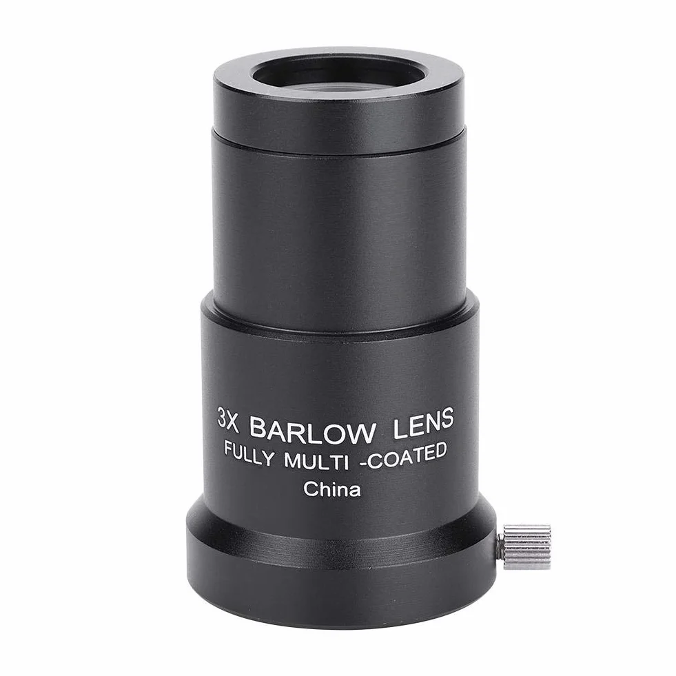 Lente Barlow 3X 1,25 Pollici, Lente Ottica Multistrato per Telescopio Astronomico, Alta Trasmissione con Rivestimento Completo, Compatibile con Oculari Standard, Accessorio Telescopio Astronomia