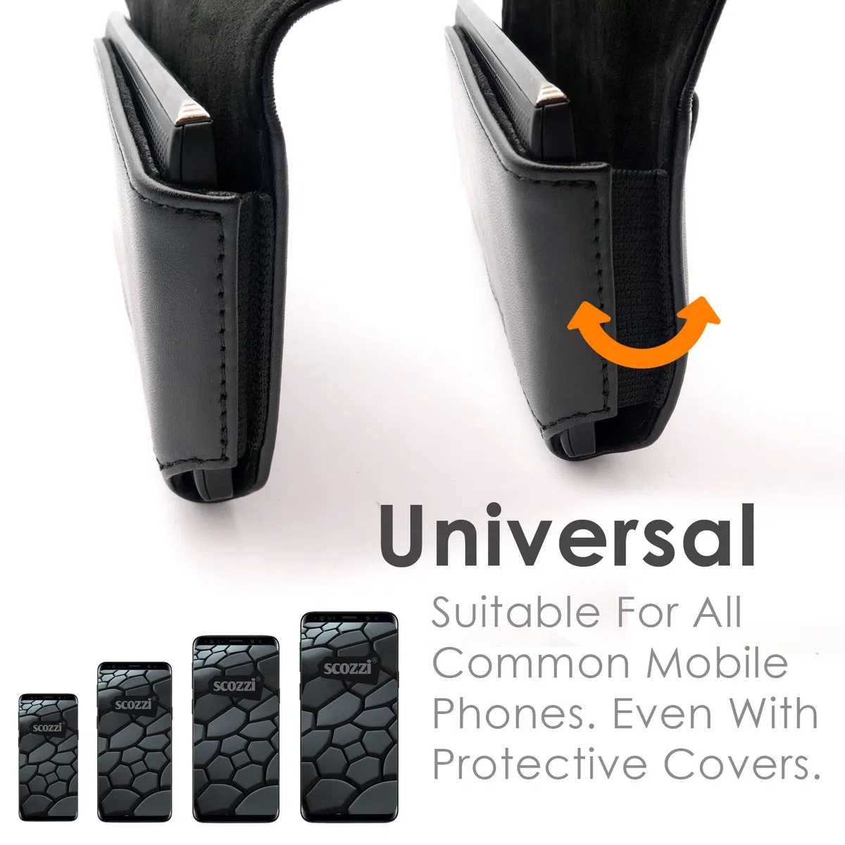 Fondina Porta Cellulare da Cintura Vera Pelle Custodia Supporto Telefono Universal compatibile con Samsung S23 S22 S21 S20 A54 A53 per iPhone 15 14 13 12 11 FE Plus Ultra Mini Lite Pro (Nero)