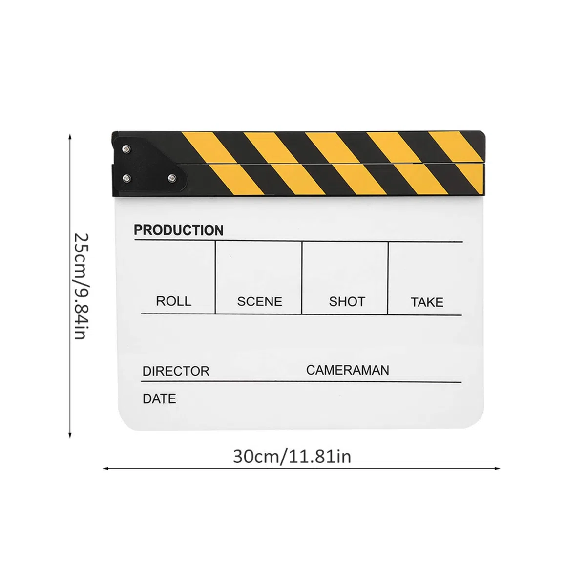 Ciak cinematografico, ciak in acrilico, suono nitido per la produzione di video(Lavagna a strisce gialle (PAV1YWE3))