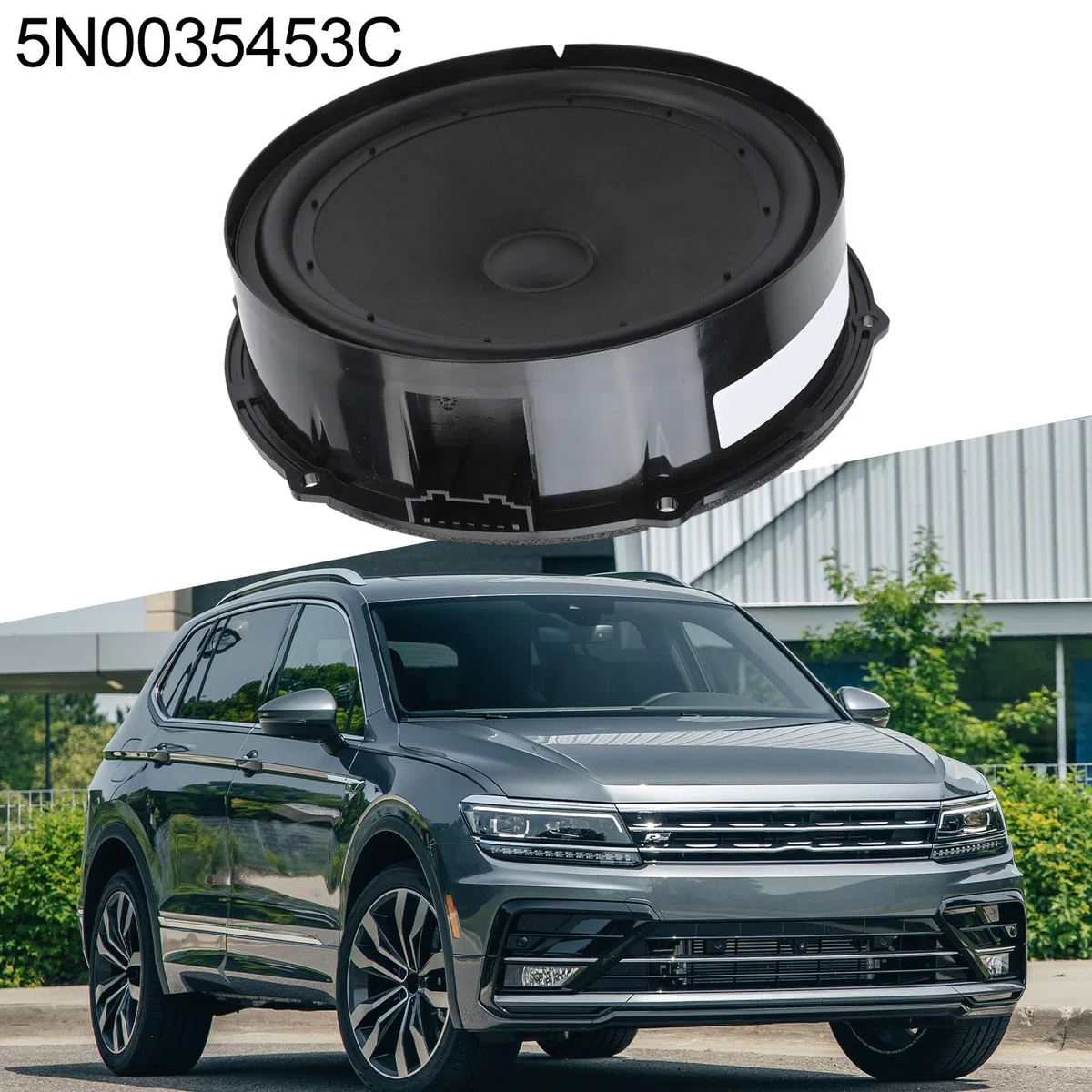 Altoparlante Woofer anteriore posteriore 5N0035454B 5N0035453C per VW-Tiguan 2009-2019 Car Audio Subwoofer Parte di ricambio nero ABS Materiale Design facile da installare (posteriore)