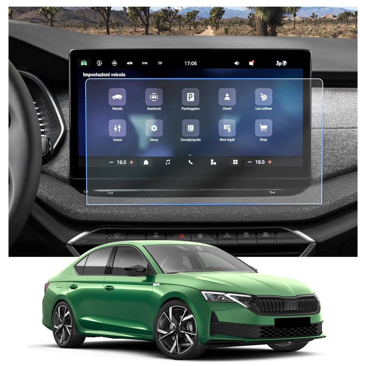 CDEFG Compatibile con Skoda Octavia 4 RS Combi 2025 2026 Facelift Navigatore Pellicola Protettiva 13 pollici Antigraffio 4H GPS Proteggi Schermo Auto GPS Octavia NX IV 2025 Accessori [2 pezzi]