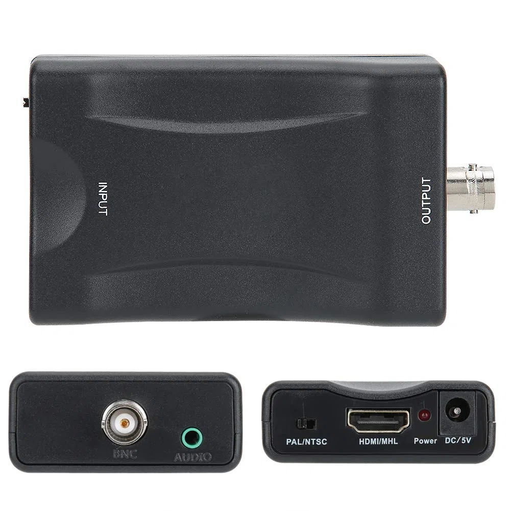 Adattatore da HDMI a BNC, Supporto Formati PAL NTSC, Adattatore Video da HDMI a BNA, con Uscita da 3,5 Mm, per TV, DVD