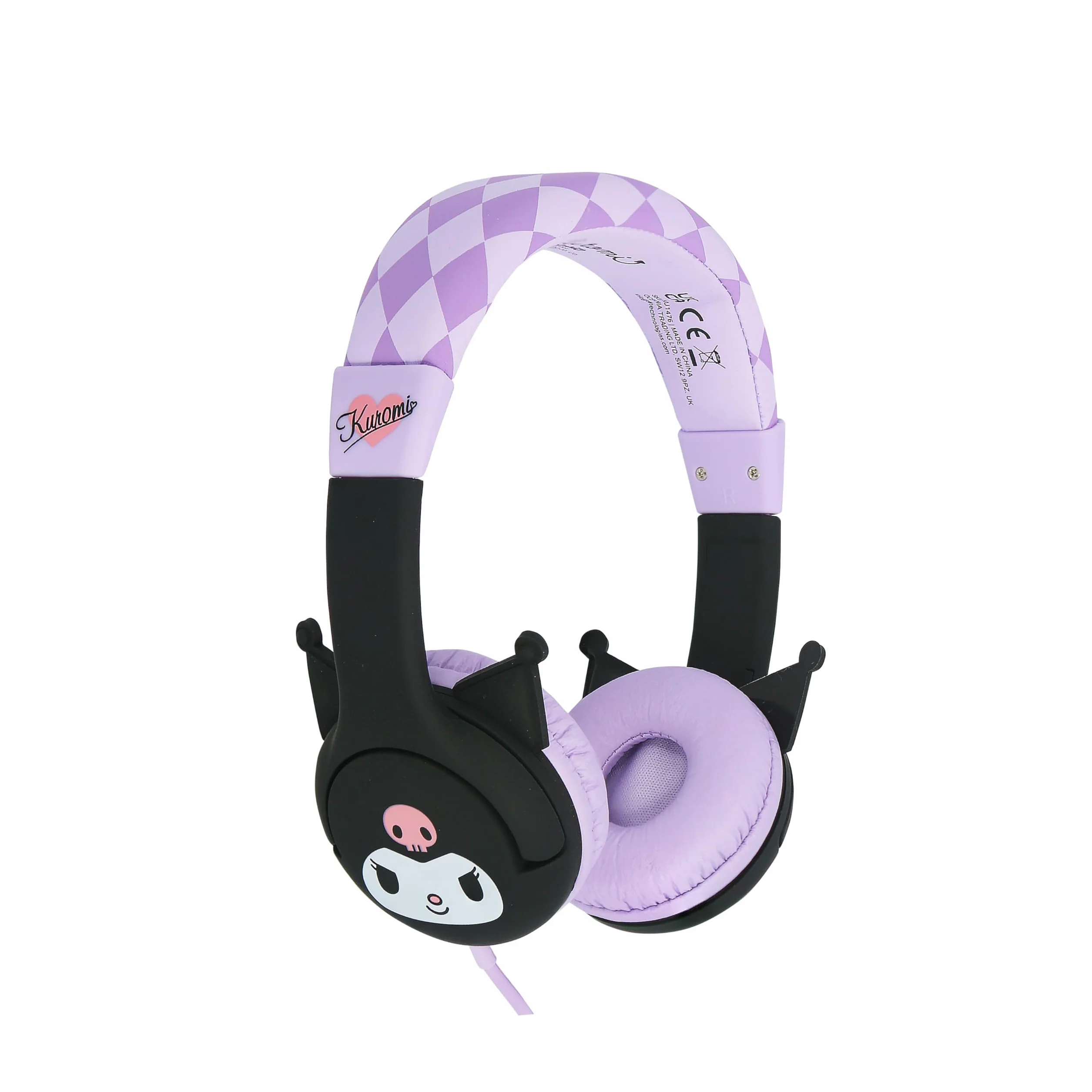 OTL Technologies Cuffie per bambini con cavo Kuromi LIMITATE in volume con licenza ufficiale Kuromi