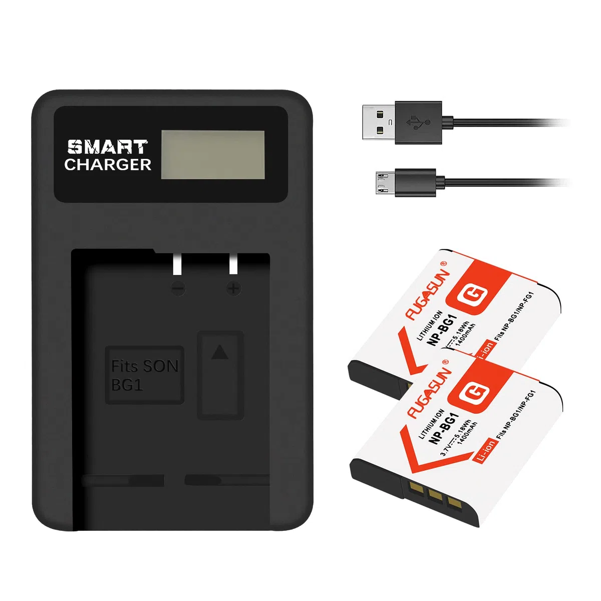 2 Pezzi NP-BG1 NPBG1 NP-FG1 NPFG1 Batteria con Caricatore per DSC-H10 H20 H50 H55 H70 H90 HX9V HX10V HX20V HX30V DSC-T20 T100 DSC-W90 W100 W120 W130 W150 W170 W200 W210 W215 W220 W230 W270 W290 W300