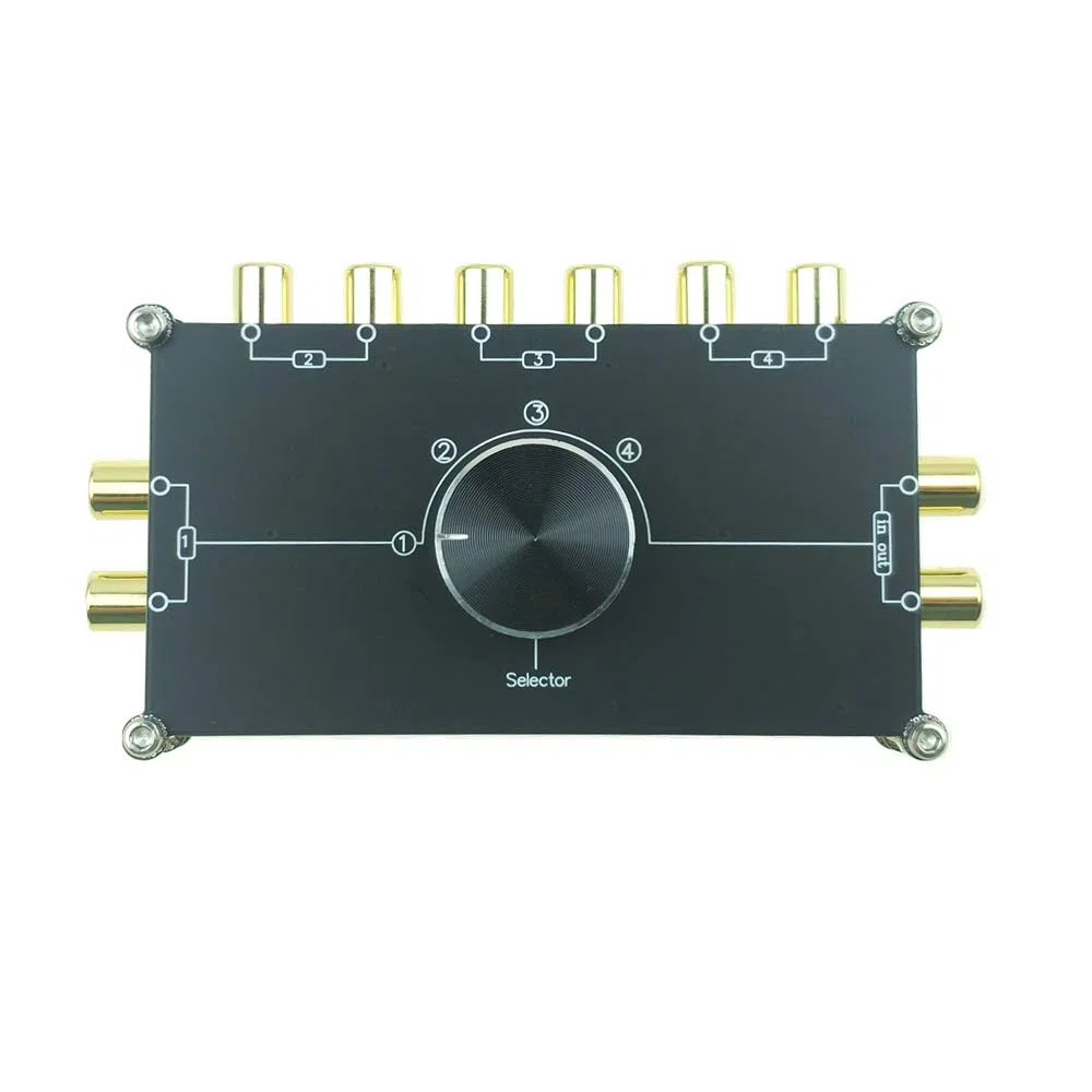 4 IN 1 OUT RCA Stereo Audio cavo interruttore, sorgente di ingresso segnale switcher selettore Splitter connettore passivo scatola Distributore