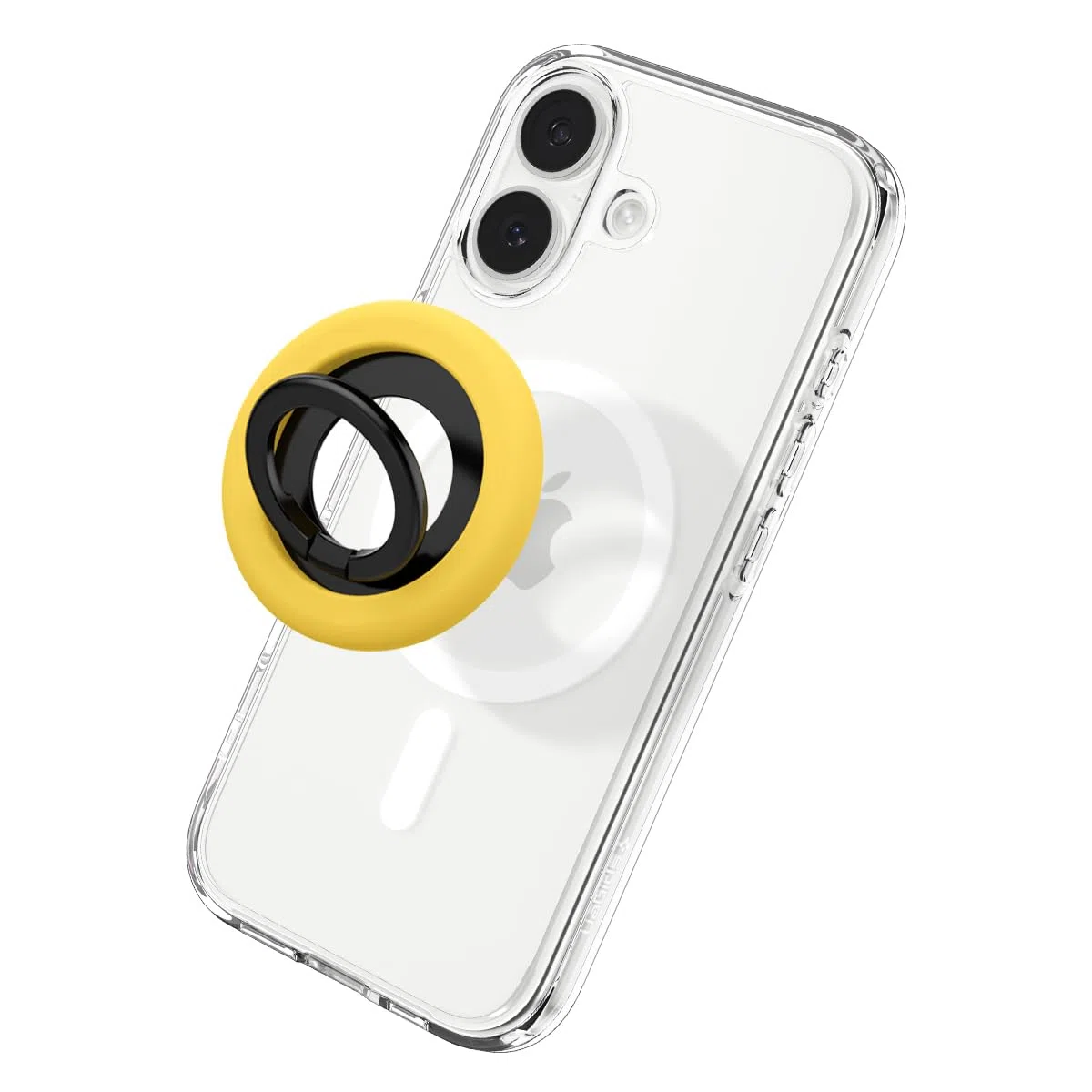 Spigen NanoPop MagFit Anello MagSafe per Telefono [Supporto a Cerniera Rotante] Compatibile con iPhone 17 17e 16 15 14 13 Pro e Cover MagSafe/Pixelsnap per Samsung S26 S25 Ultra, Pixel 10 10a - Giallo