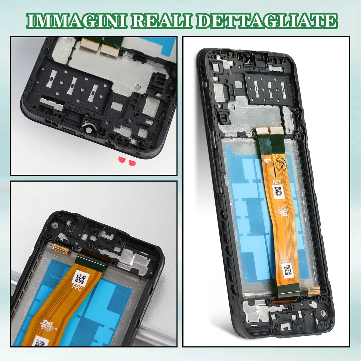 DTD 6.6'' Nero+Telaio Schermo LCD per Samsung Galaxy A14 4G SM-A145P SM-A145R ​LCD Display Touch Screen Digitizer Schermo Completo LCD Touch Assemblaggio