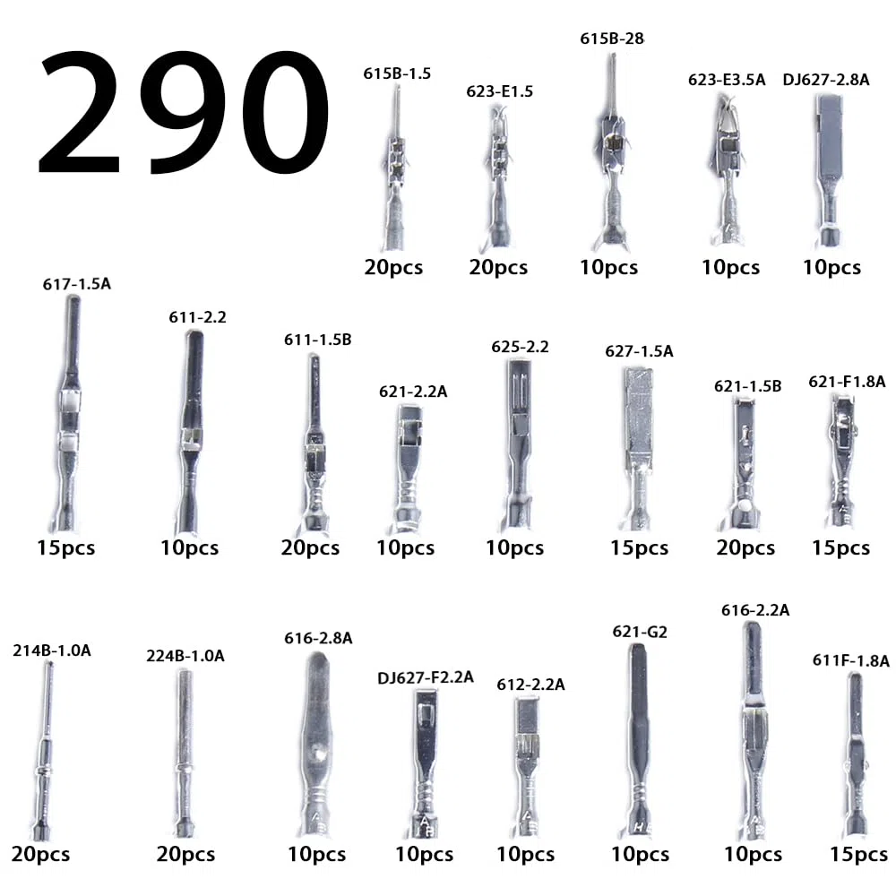 Kit di connettori a perno crimpato per auto elettrica auto 1/1,5/1,8/2,2/2,3/2,5/2,8/3,5 mm maschi e femminili guarnizioni per fili rimozione kit attrezzi moto ATV filo Ni