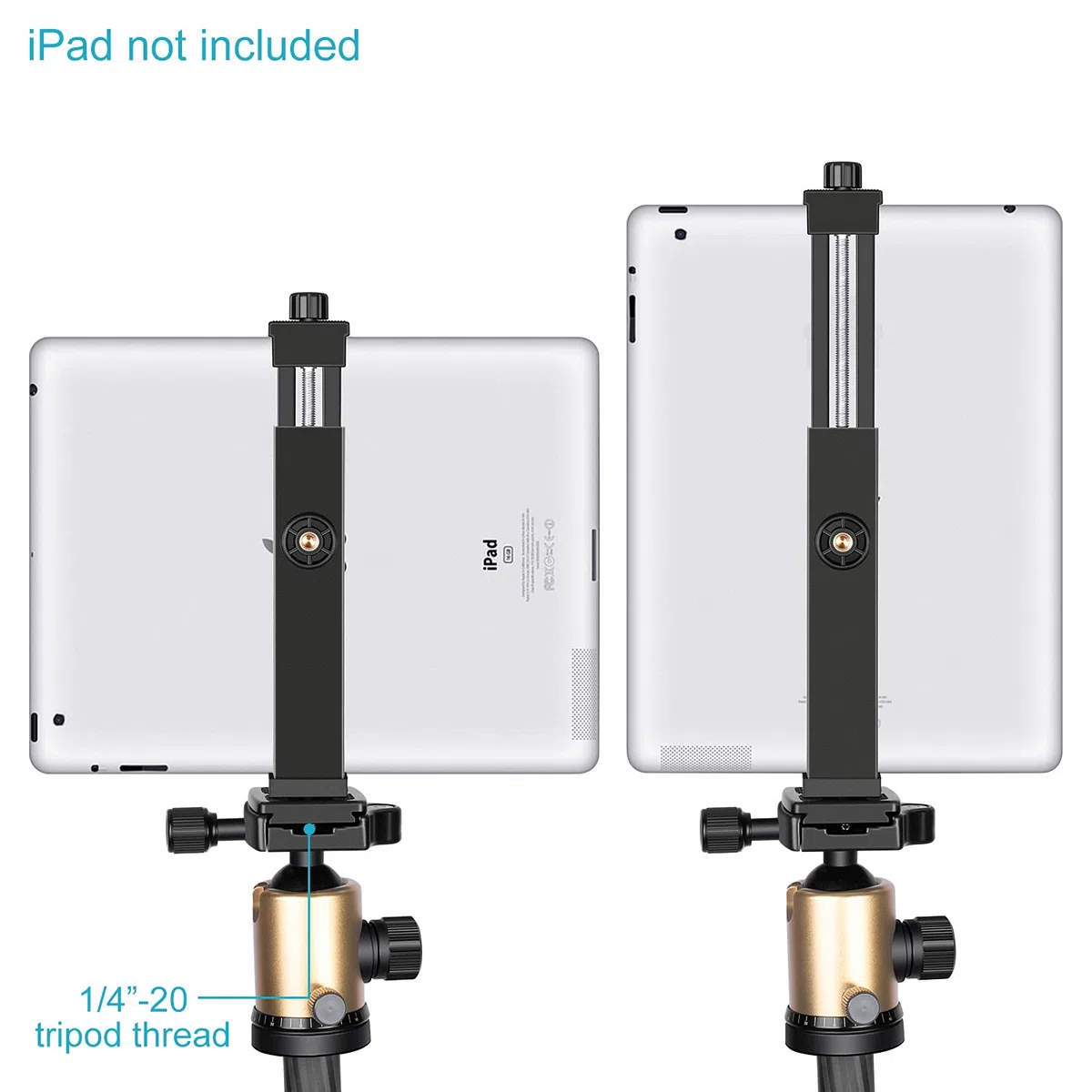 Neewer Supporto adattatore per treppiede per tablet iPad da 16 a 23,5 cm, morsetto regolabile per iPad Mini, iPad 2/3/4, iPad Air/Air2, iPad Pro, Microsoft Surface Samsung Tab 7.0 Series