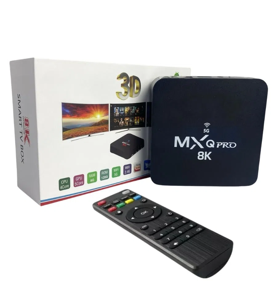 TV Smart Box Android 10.0 Mxq pro 8K WiFi 5G Media Player Quad Core 4GB Ram 32 gb Rom con Telecomando
