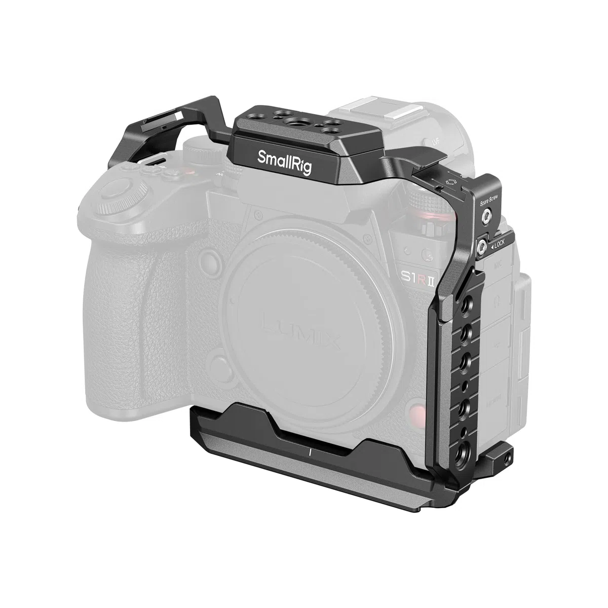 SMALLRIG ii Cuffia per Panasonic LUMIX S1R / S5 / G9, Piatto di Rilascio Veloce Arca con Fori 1/4''-20 e 3/8''-16, Due Ferrodi NATO, Orecchio Freddo