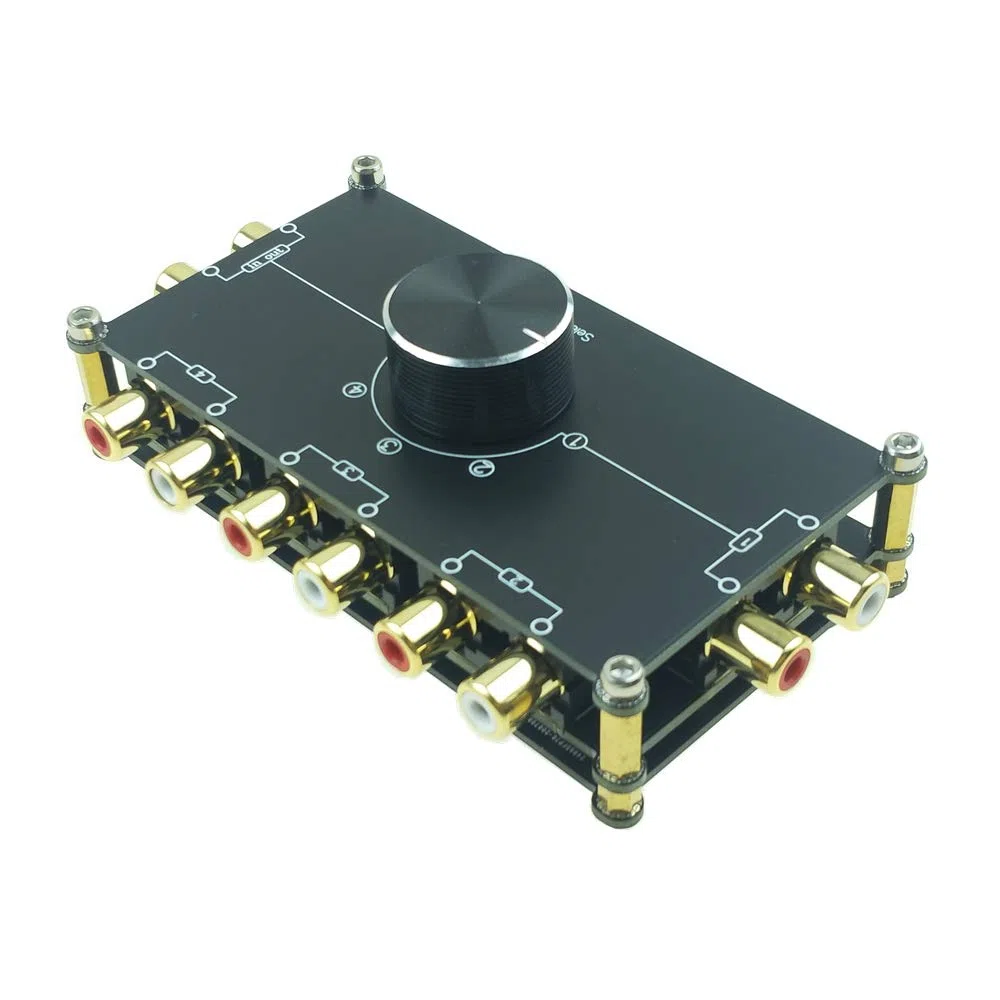 4 IN 1 OUT RCA Stereo Audio cavo interruttore, sorgente di ingresso segnale switcher selettore Splitter connettore passivo scatola Distributore
