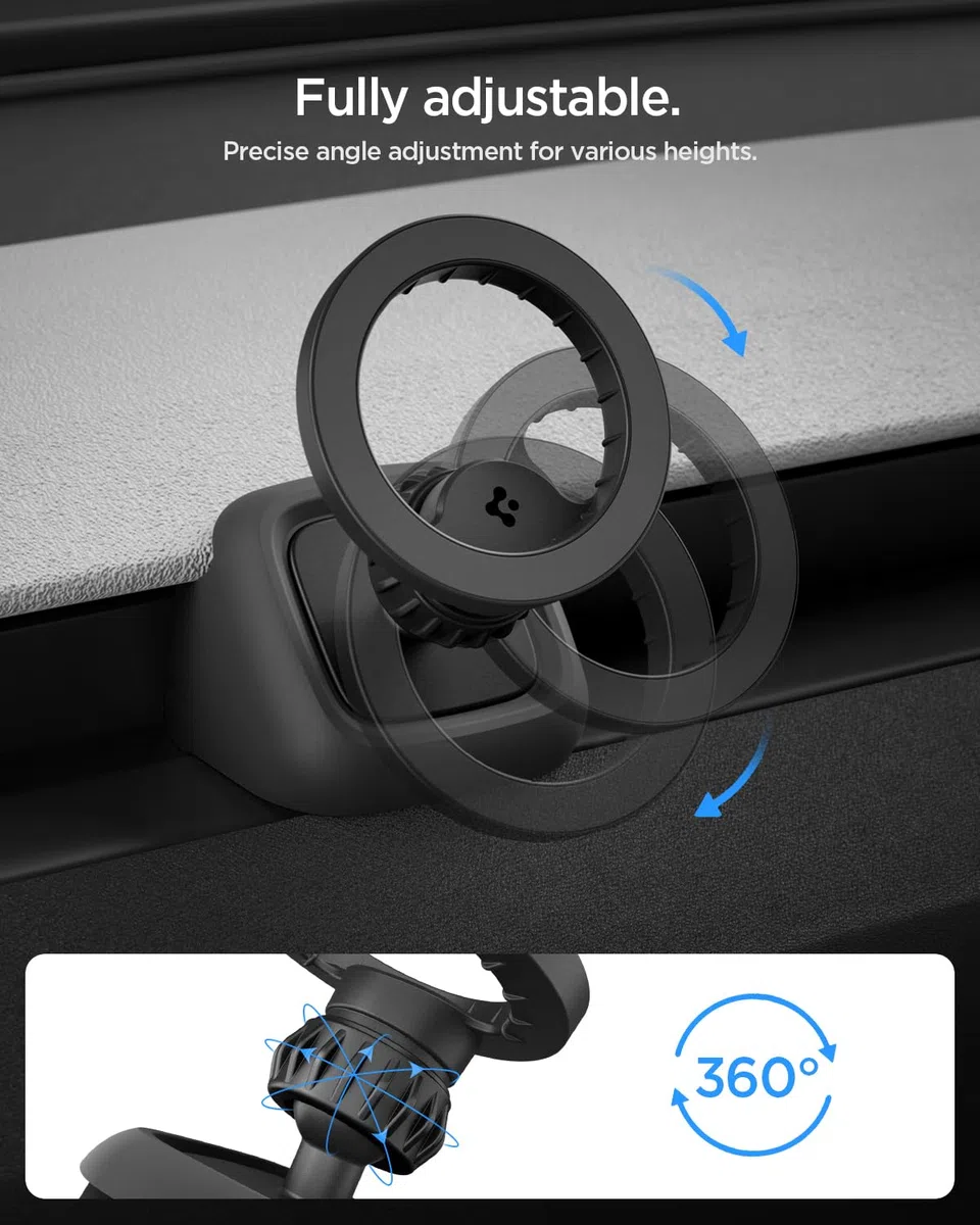 Spigen Tesla Model 3 Highland 2024-26, Model Y Juniper 2025 2026 (Standard e Premium, ECCETTO Performance) Porta Cellulare Auto, Supporto Telefono MagSafe per Presa d'Aria, Accessori per iPhone 17