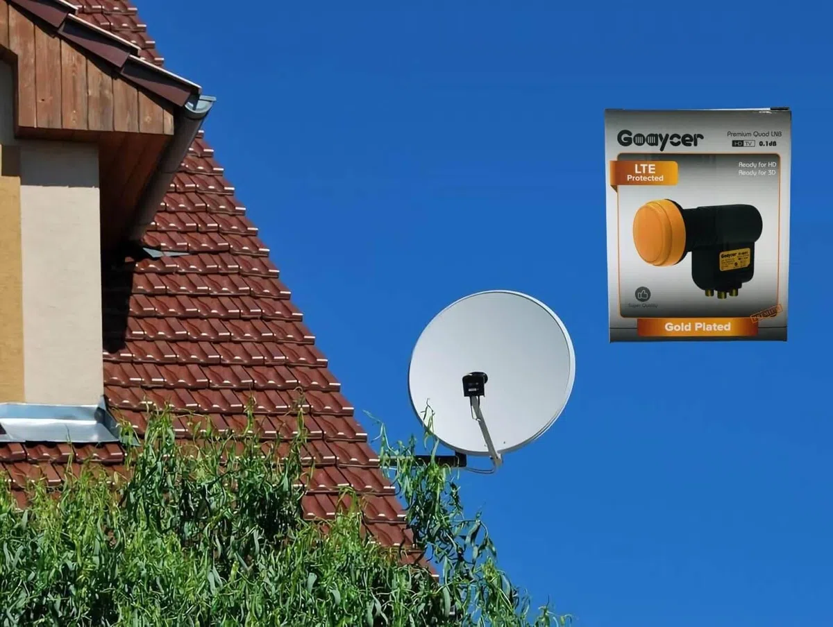 LNB 4 Uscite Digitale HD 4K, Con Filtro LTE, Spina Dorata, Protezione dalle intemperie, 3D, Qualità premium