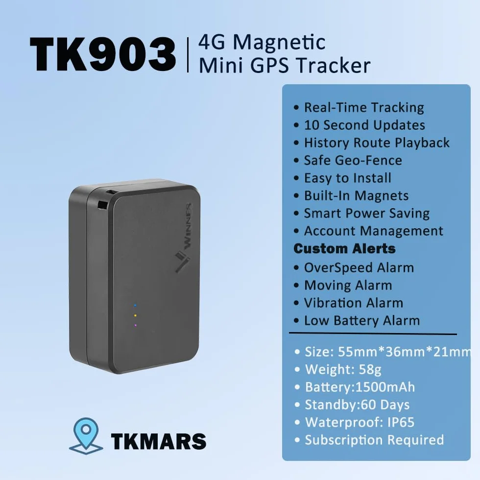 Localizzatore GPS per Auto con App, Tracker 4G LTE per Veicoli/Moto/Bagagli, Antifurto con Batteria 1500mAh, Micro GPS con Scheda SIM Integrata, Monitoraggio in Tempo Reale e 6 Mesi Storico Percorsi
